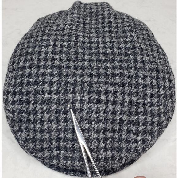 Vtg L.L. BEAN Harris Tweed Houndstooth Wool Newsboy Driving Cap Gore-Tex *Flaws* - Picture 10 of 13